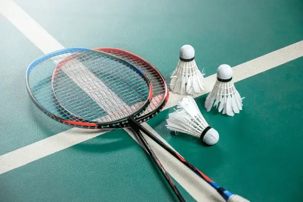 Badminton rackets white cream shuttlecocks 600nw 2291468727