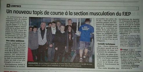 Section Musculation (Article La Montagne mars 2016)